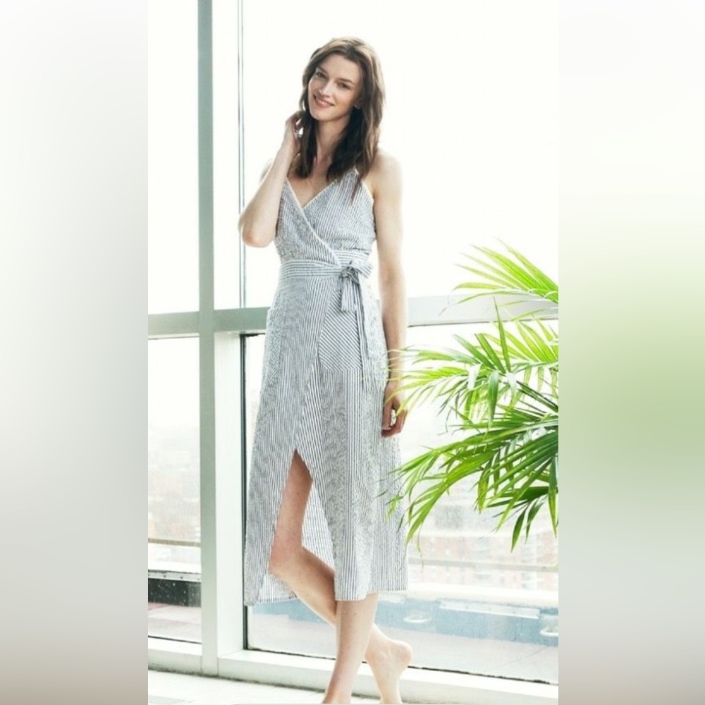 Zara Black and White Asymmetrical Wrap Sundress